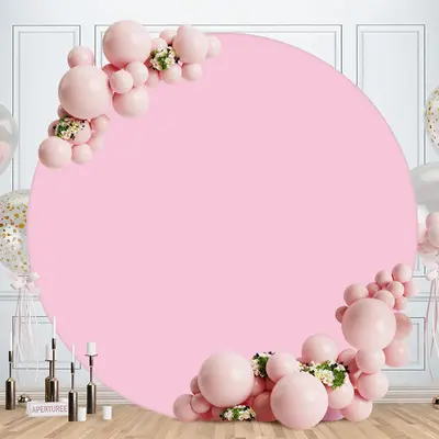 Aperturee Circlr Solid Pink Simple Party Round Backdrops | Custom Round Backdrop | Circular Birthday Backdrop Cover | Circle ...