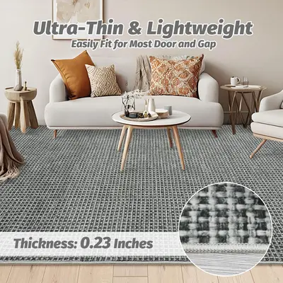 Garvee Washable Area Rug 10'x13' Rugs for Living Room, Soft Ultra Thin Dining Room Rugs Bedroom Rug, Boho Waffle Print Large ...