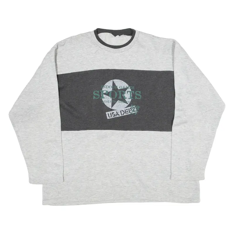Indoor Game Sports Athletic Meeting Mens Sweatshirt Grey USA XL