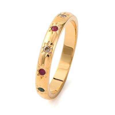 Ion Plating(IP) 304 Stainless Steel With Rhinestone Rings for Women