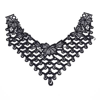 Milk Silk Embroidered Floral Lace Collar