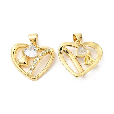 Brass Micro Pave Clear Cubic Zirconia Pendants