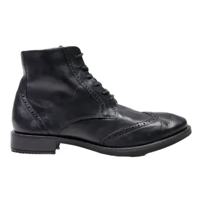 ECCO Brogue Ankle Boots Black Leather Mens UK 6.5