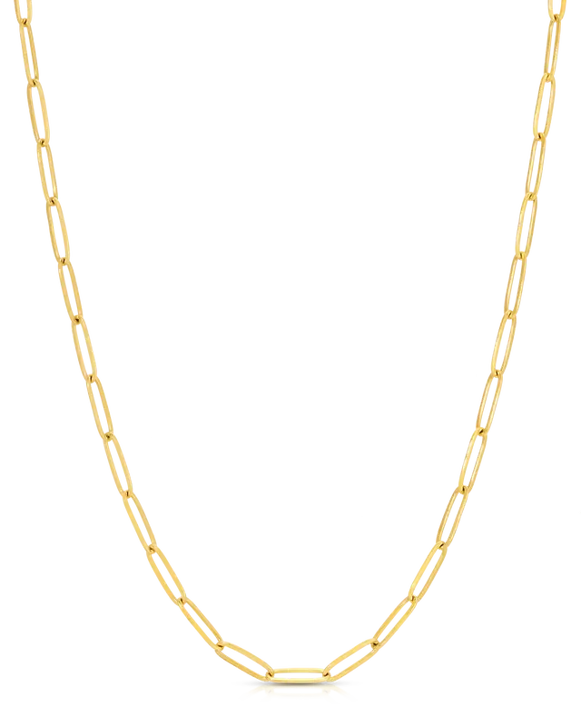 Large Flat Link Necklace | Metal Color: Gold