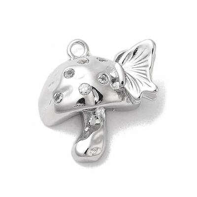 Brass Micro Pave Clear Cubic Zirconia Pendants