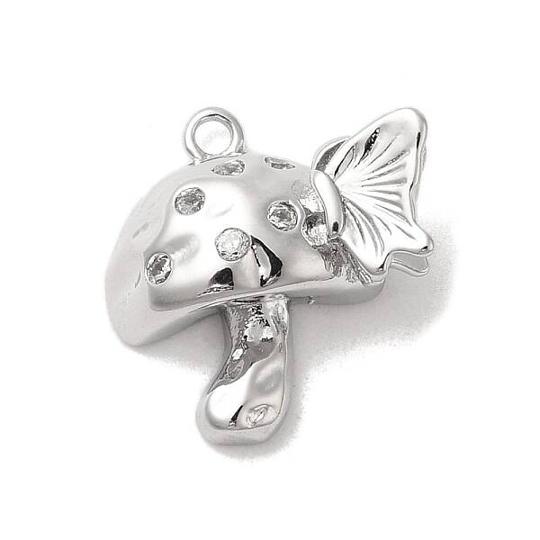 Brass Micro Pave Clear Cubic Zirconia Pendants