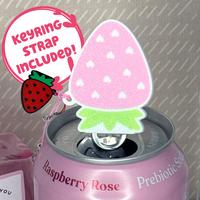Strawberry Love Tab Buddy Soda Can opener - cute fruit keychain gift present charm accessory for arthritis, EDS, long nails, ...