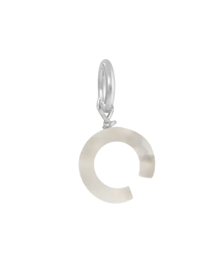 MOP Letter Charm | Metal Color: Silver | Letter: C