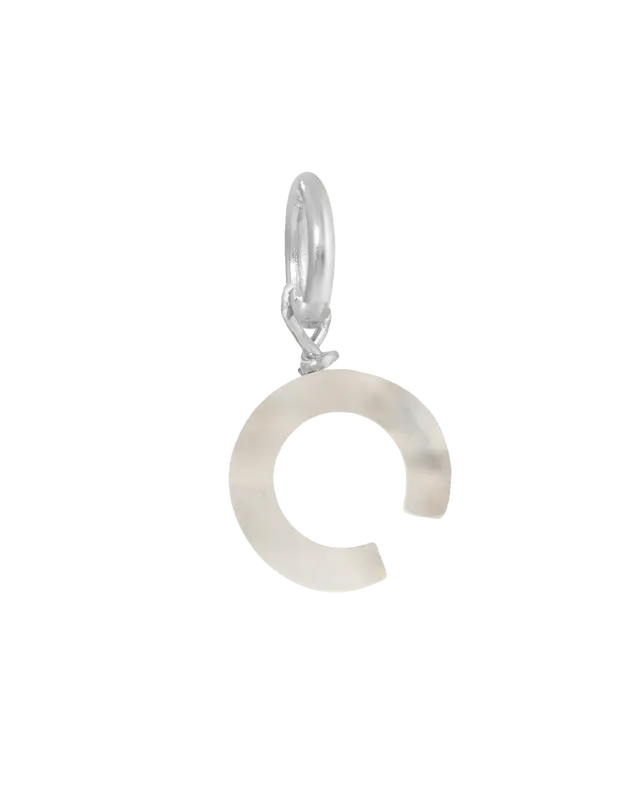 MOP Letter Charm | Metal Color: Silver | Letter: C