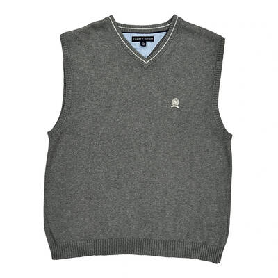 Tommy Hilfiger Sweater Vest - XL Grey Cotton