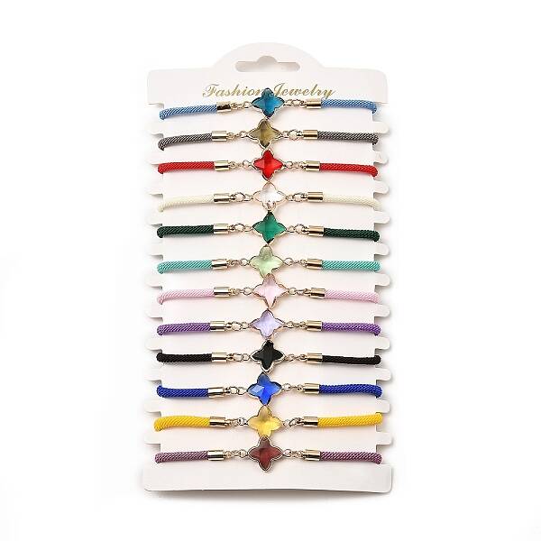 12Pcs 12 Colors Polyester Bracelets