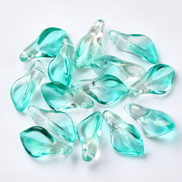 Transparent Spray Painted Glass Pendants