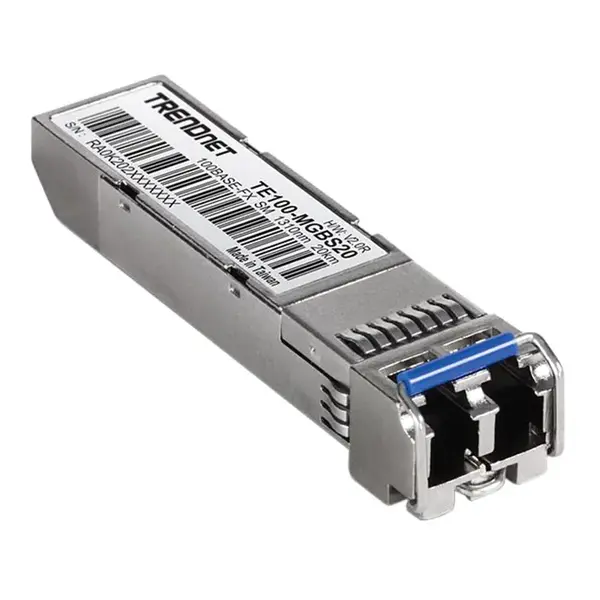 TRENDnet TE100-MGBS20 | SFP to RJ45 100Base-FX Single-Mode Fiber 20km 1310nm LC Connector SFP Transceiver Module