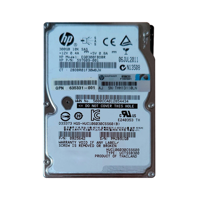 635331-001 HP 300GB 6Gb/s SAS 10000 2.5-inch Hard Drive