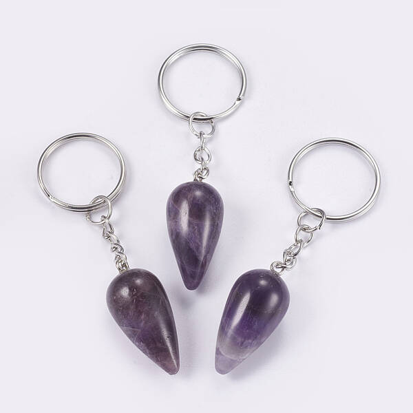 Natural Amethyst Keychain