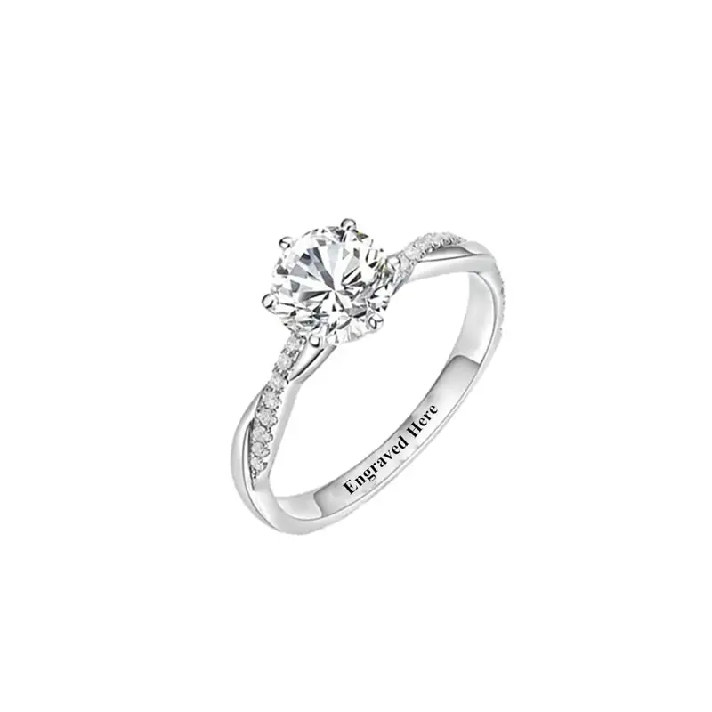 10K White Gold 0.75 to 3.25 CT.T.W Round Lab Created Diamond Engagement Band D VVS1-VS1 3EX IGI Certified