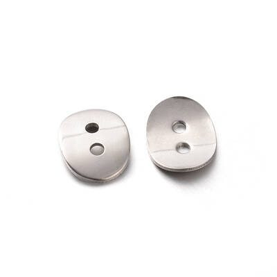 Tarnish Resistant 2-Hole 201 Stainless Steel Flat Oval Buttons for Bracelet Making