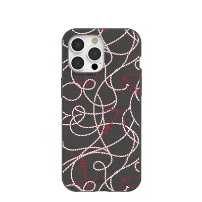 Black Anchor Lines iPhone 15 Pro Max Case