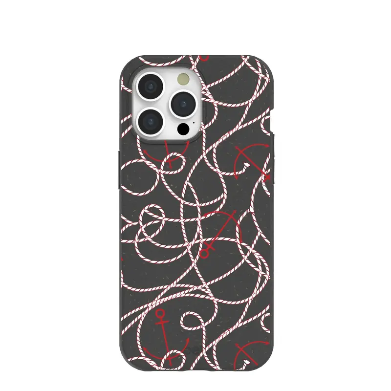 Black Anchor Lines iPhone 15 Pro Max Case