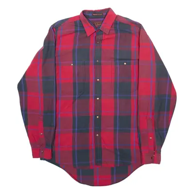 LEVI'S Mens Shirt Red Check Long Sleeve M