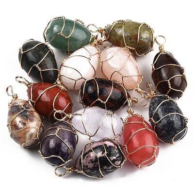 Natural & Synthetic Mixed Gemstone Pendants