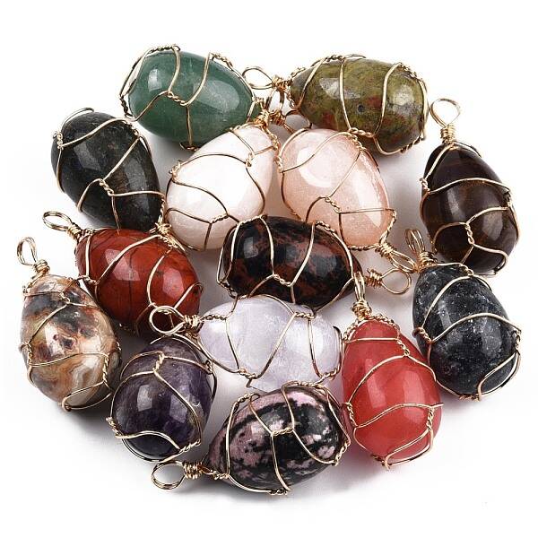 Natural & Synthetic Mixed Gemstone Pendants