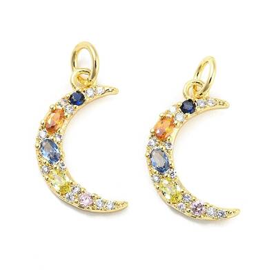 Brass Micro Pave Cubic Zirconia Pendants