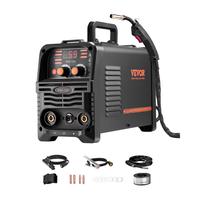 VEVOR MIG Welder, 130Amp Synergic Mig Welding Machine, 3-in-1 Flux Core MIG/Stick/Lift TIG Multi-Process Welder Machine, 110V...