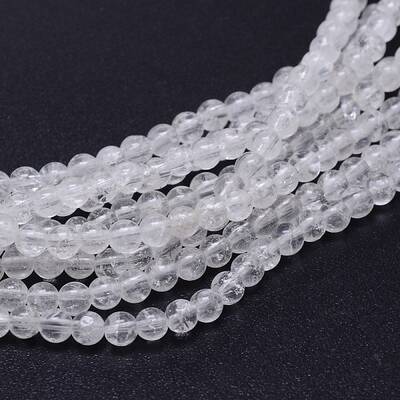 Natural Quartz Crystal Round Beads Strands