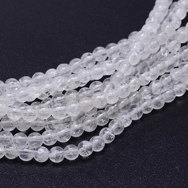 Natural Quartz Crystal Round Beads Strands