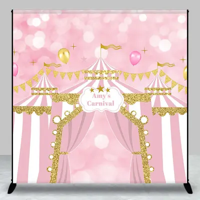 Pink Circus Balloon Bokeh Custom Birthday Backdrop - Aperturee