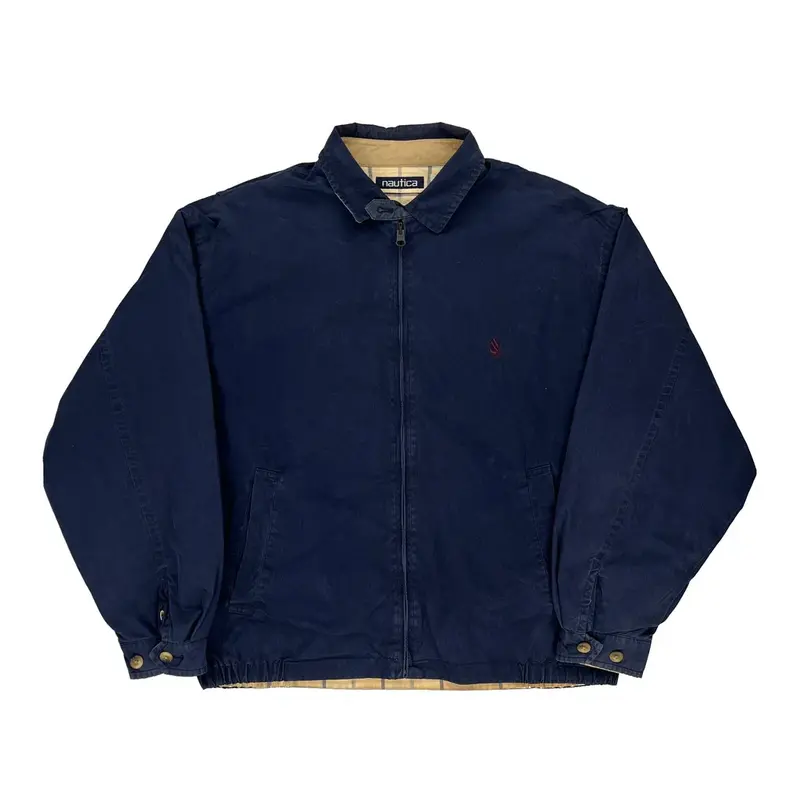 Nautica Harrington Jacket - Large Navy Cotton Blend