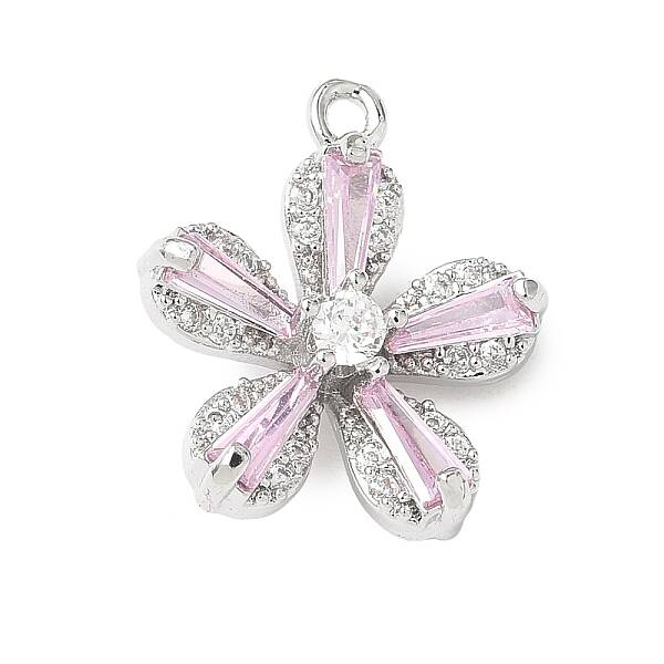 Brass Micro Pave Cubic Zirconia Pendants
