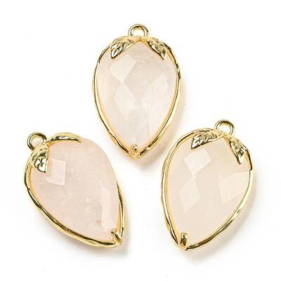 Natural Quartz Crystal Faceted Pendants