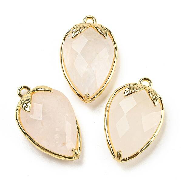 Natural Quartz Crystal Faceted Pendants