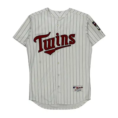 Made In Usa Minnesota Twins Majestic Mlb Jersey - Large White Polyester