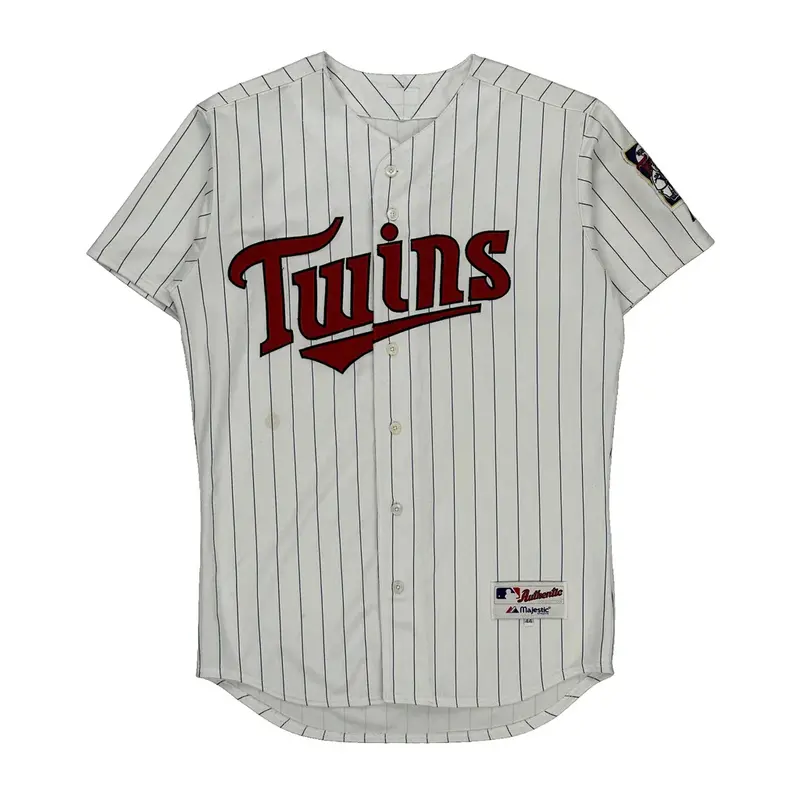 Made In Usa Minnesota Twins Majestic Mlb Jersey - Large White Polyester