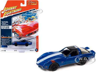 1979 Chevrolet Corvette Grand Sport Blue Metallic with White Stripes and Black Top \