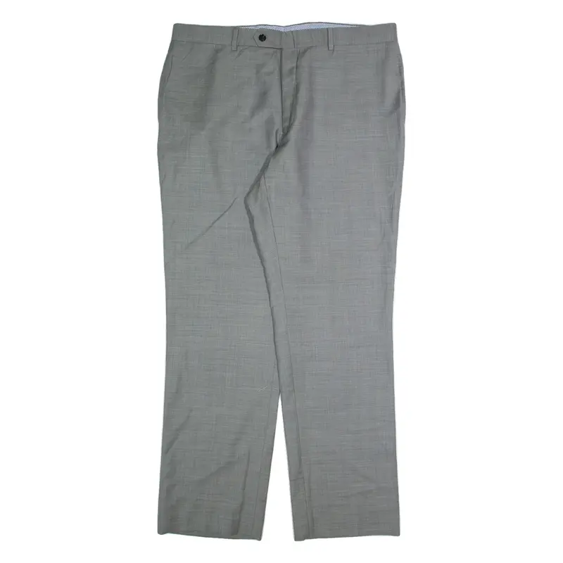 TOMMY HILFIGER Chino Mens Trousers Grey Regular Straight Wool W38 L32