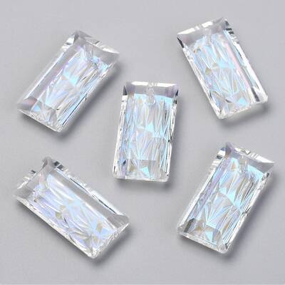 Embossed Glass Rhinestone Pendants