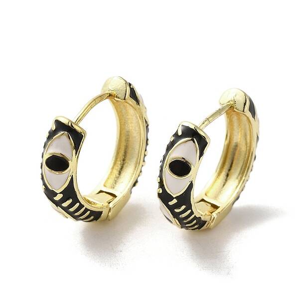 Horse Eye Real 18K Gold Plated Brass Hoop Earrings