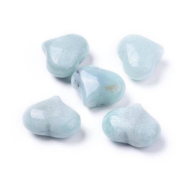 Natural Flower Amazonite Heart Palm Stone