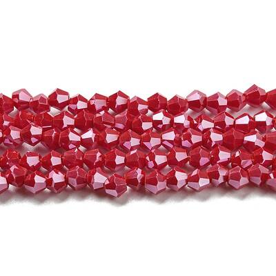 Opaque Solid Color Electroplate Glass Beads Strands