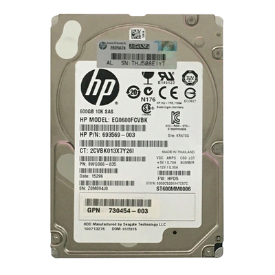 730454-003 HP 600GB 6Gb/s SAS 10000 2.5-inch Hard Drive
