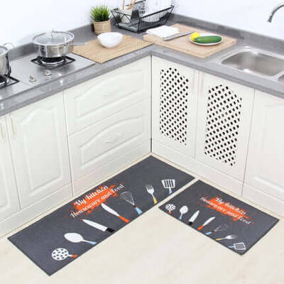Household Water-absorbent And Oil-proof Anti-slip Mat Bath And Bathroom Foot Mat | Color: 2style | style: 2pcs set