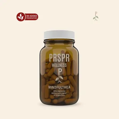 PRSPR Wellness MindfulThea L-Theanine Capsules - 90 Vegetarian Capsules for Stress Relief Focus & Memory Support Natural Tea ...
