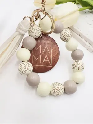 Women's Colorblock Beaded & Tassel Decor Keychain, Boho Style Wristlet Keychain for Women & Men, Personalized Cute Accessorie...