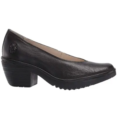Fly London WALO988FLY Mousse Leather Women's Casual Shoes - Black - Size:US 7.5-8 Women