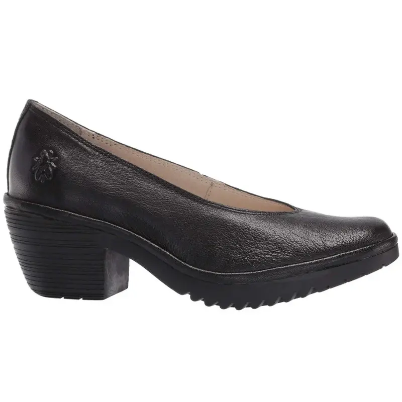 Fly London WALO988FLY Mousse Leather Women's Casual Shoes - Black - Size:US 7.5-8 Women