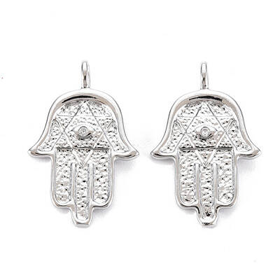 Brass Micro Pave Clear Cubic Zirconia Pendants